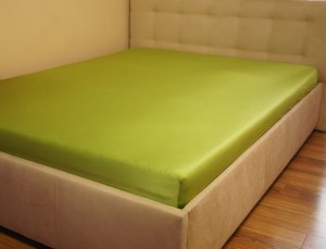 Prześcieradło satyna bawełniana z gumką Limonka (60) 160x200