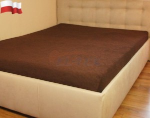 Prześcieradło frotte z gumką BRĄZ CZEKOLADOWY (32) 90x200