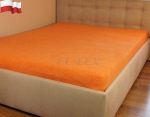 Prześcieradło frotte z gumką ZGASZONA POMARAŃCZ (35) 90x200