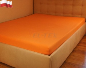 Prześcieradło jersey z gumką ZGASZONA POMARAŃCZ (35) 160x200