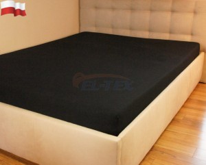 Prześcieradło jersey z gumką CZARNE (39) 160x200